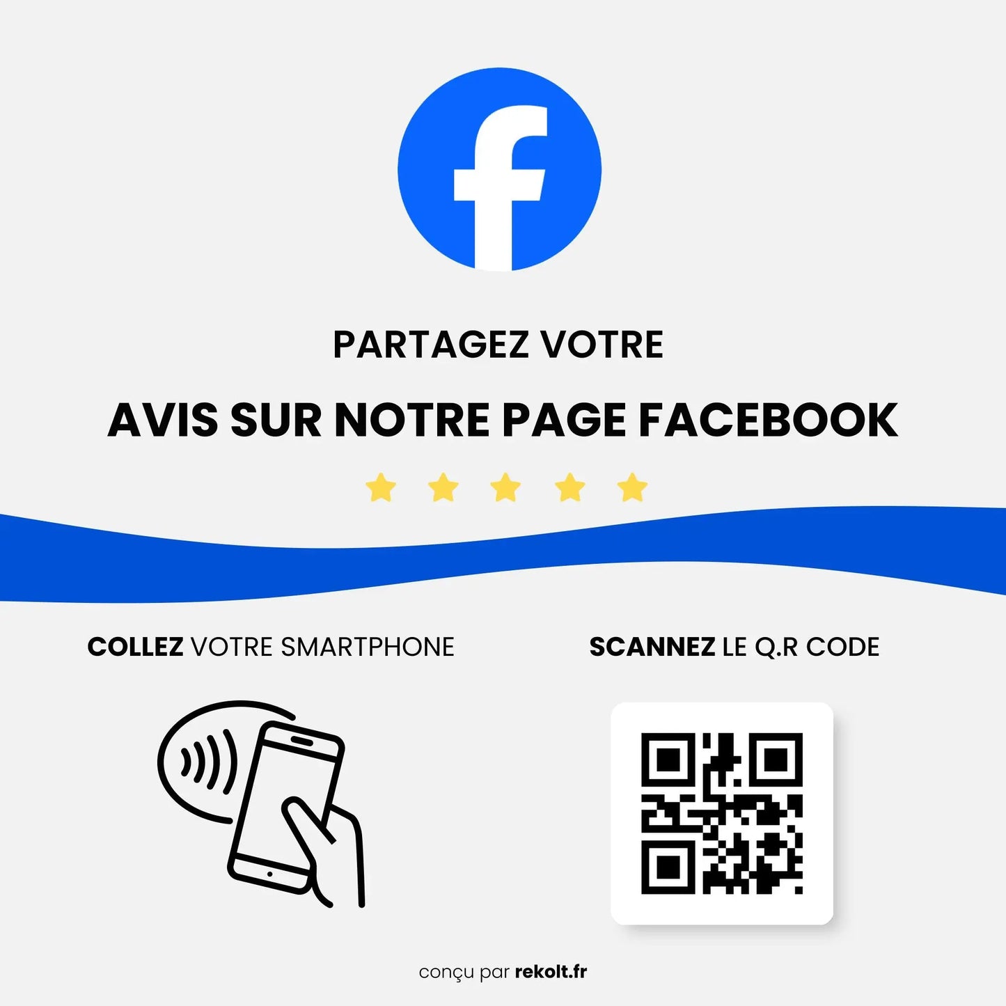 Plaque NFC Facebook Avis - Rekolt