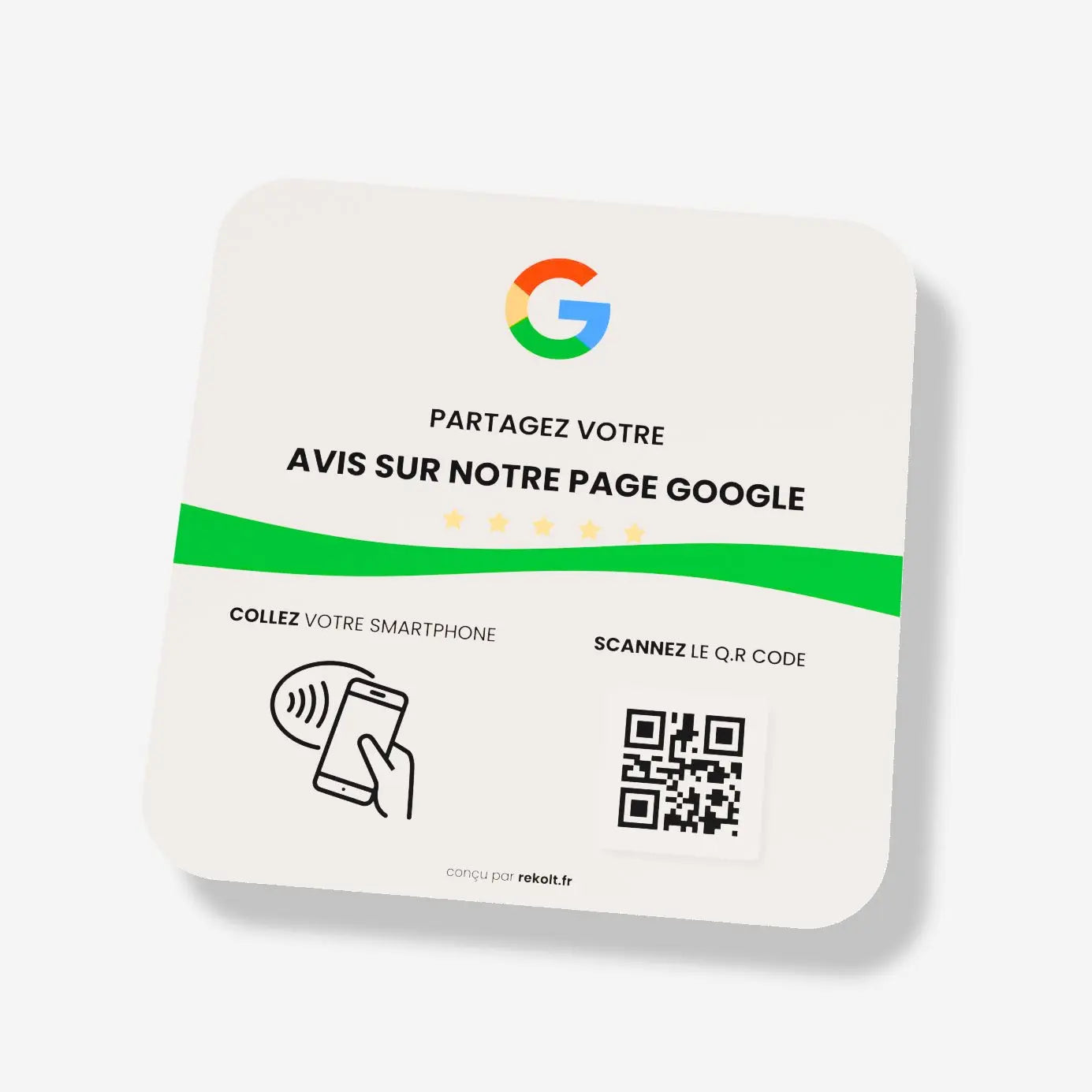 Plaque NFC Google Avis - Rekolt