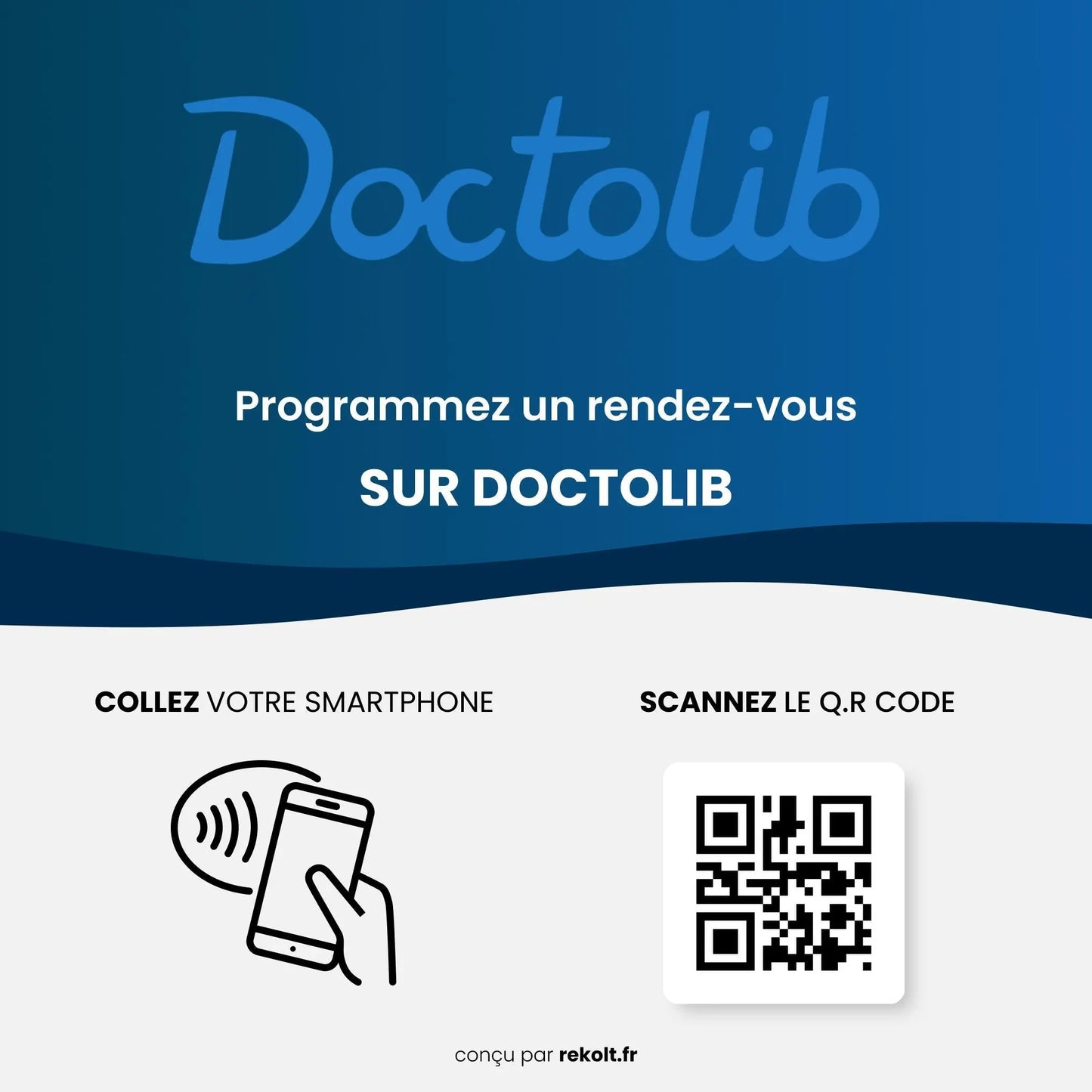 Plaque NFC Doctolib RDV - Rekolt 