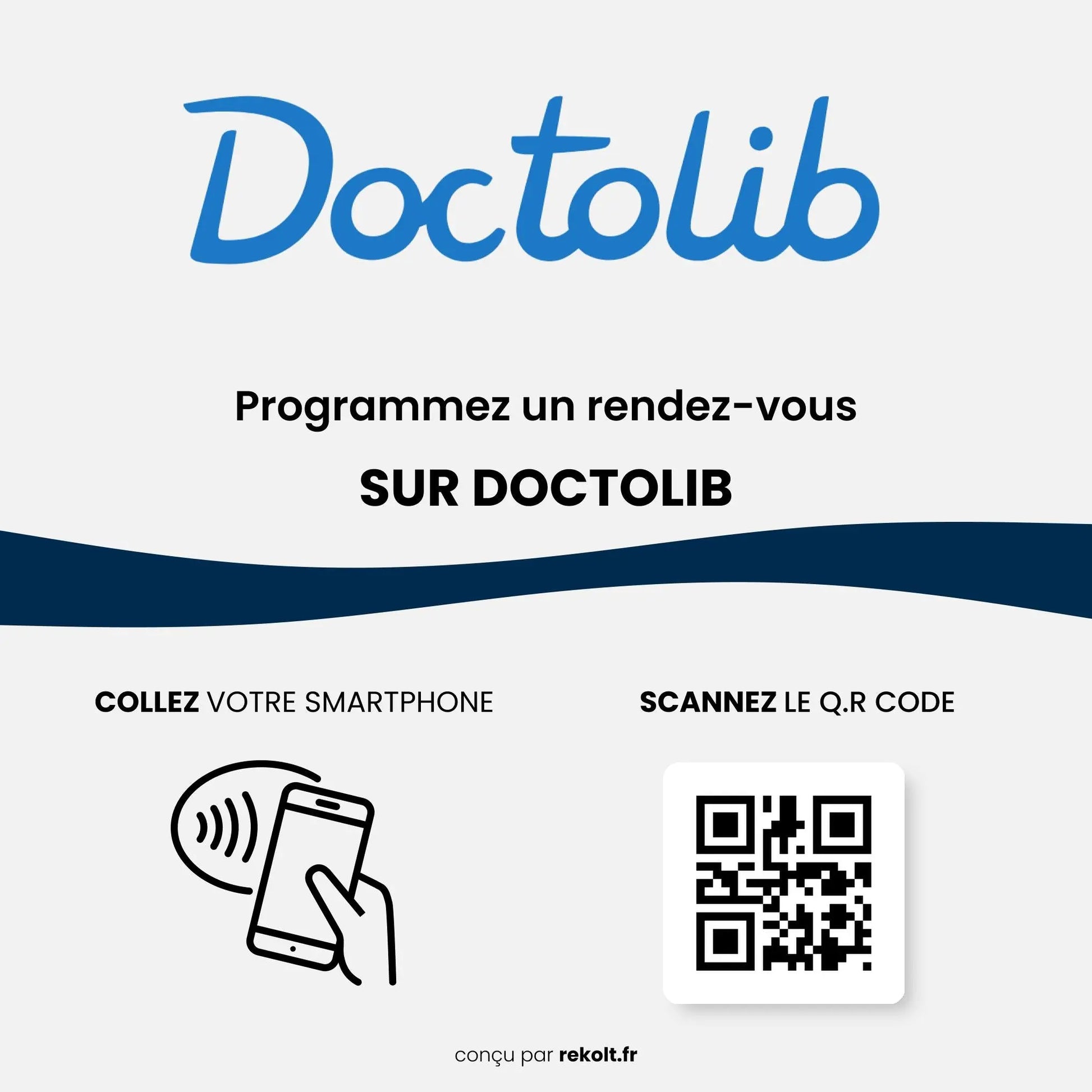 Plaque NFC Doctolib RDV - Rekolt