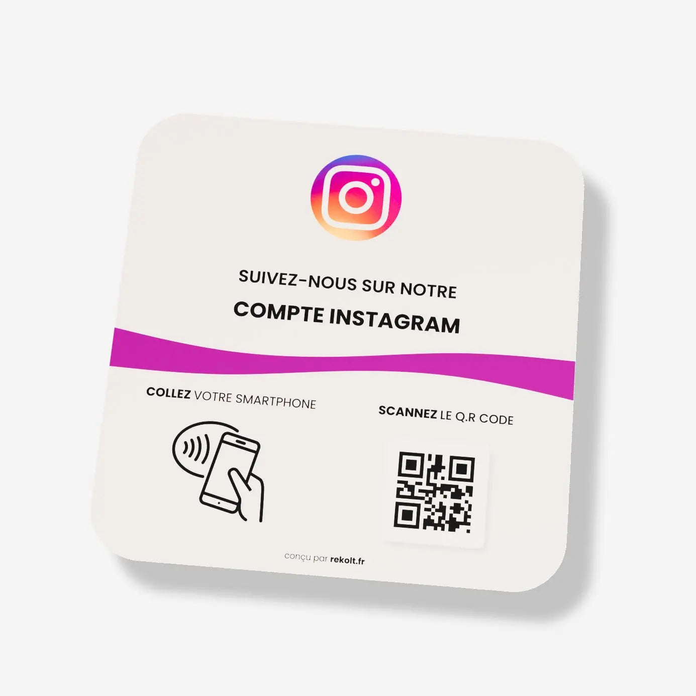 Plaque NFC Instagram Followers - Rekolt
