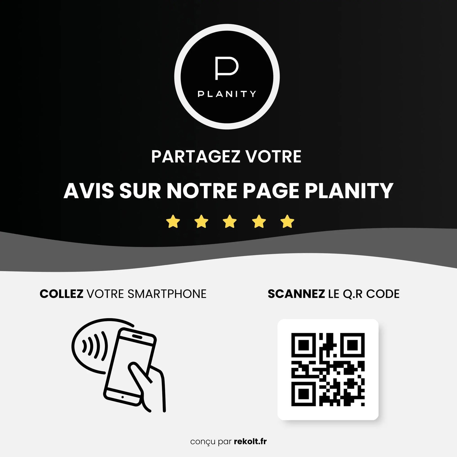 Plaque NFC Planity Avis - Rekolt