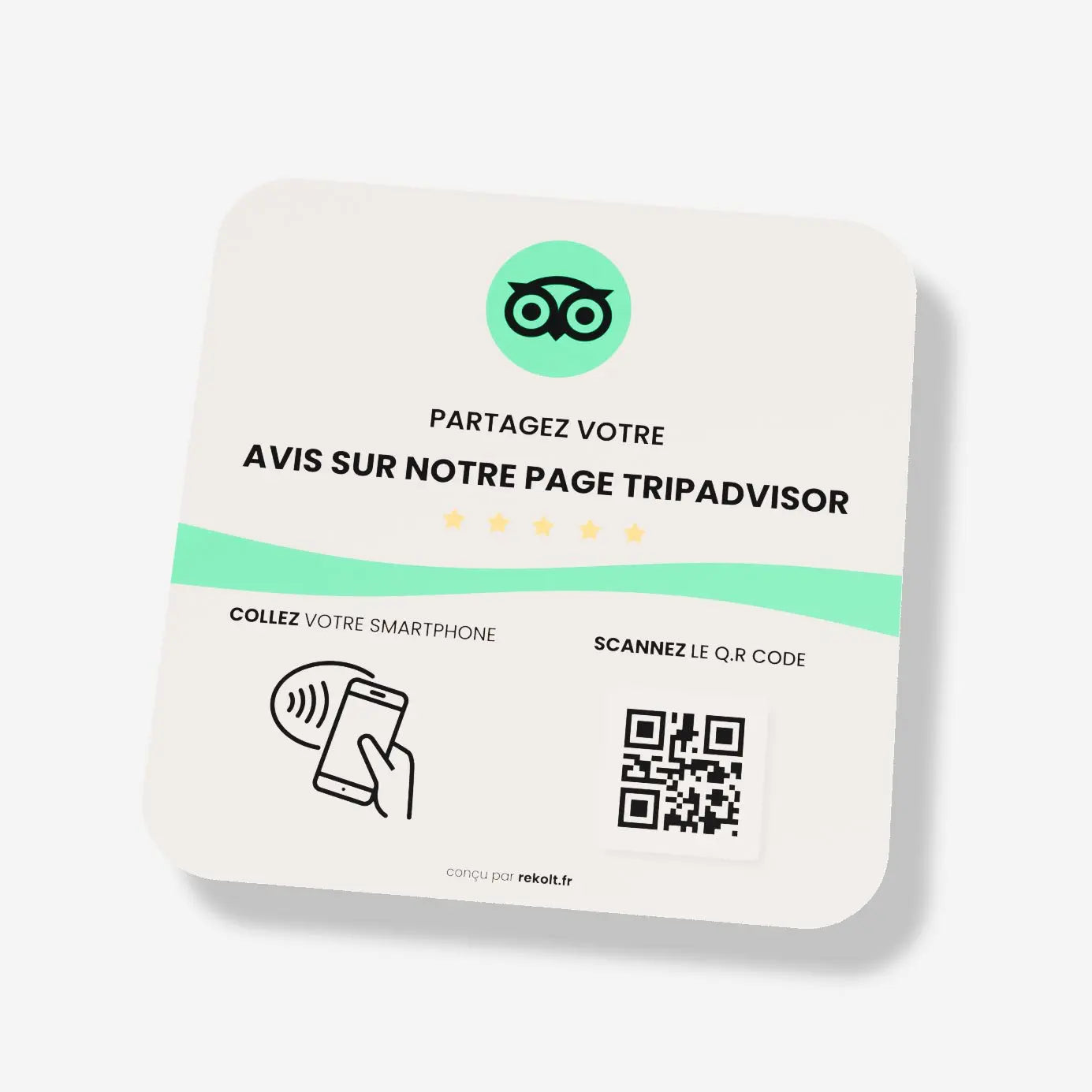 Plaque NFC Tripadvisor Avis - Rekolt