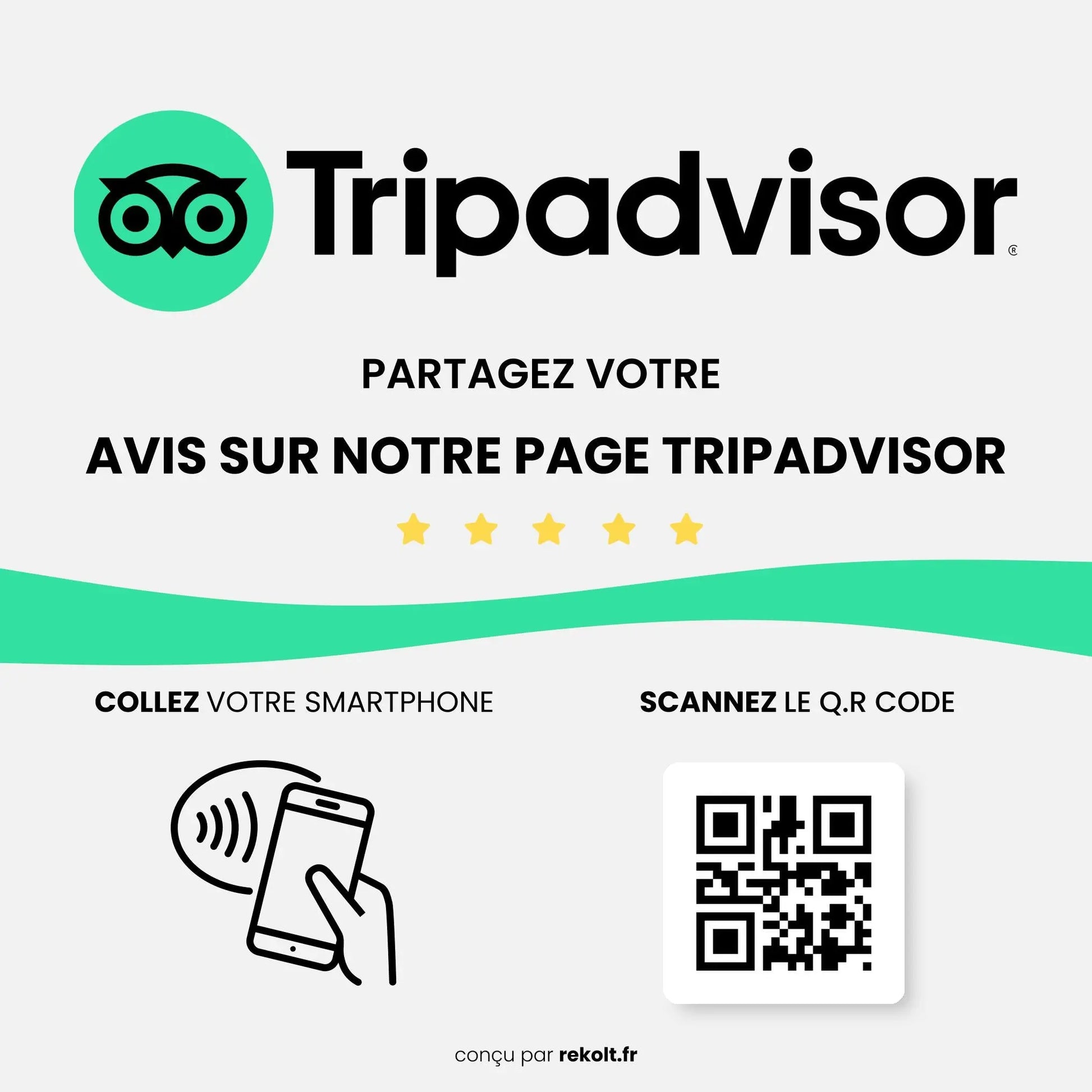 Plaque NFC Tripadvisor Avis - Rekolt